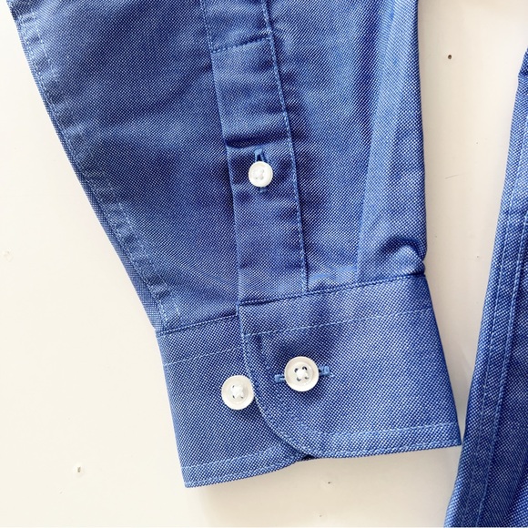 Lands End Boys Bundle Of Oxford Shirt in Blue And Peach  Yellow NWOT - Picture 4 of 16